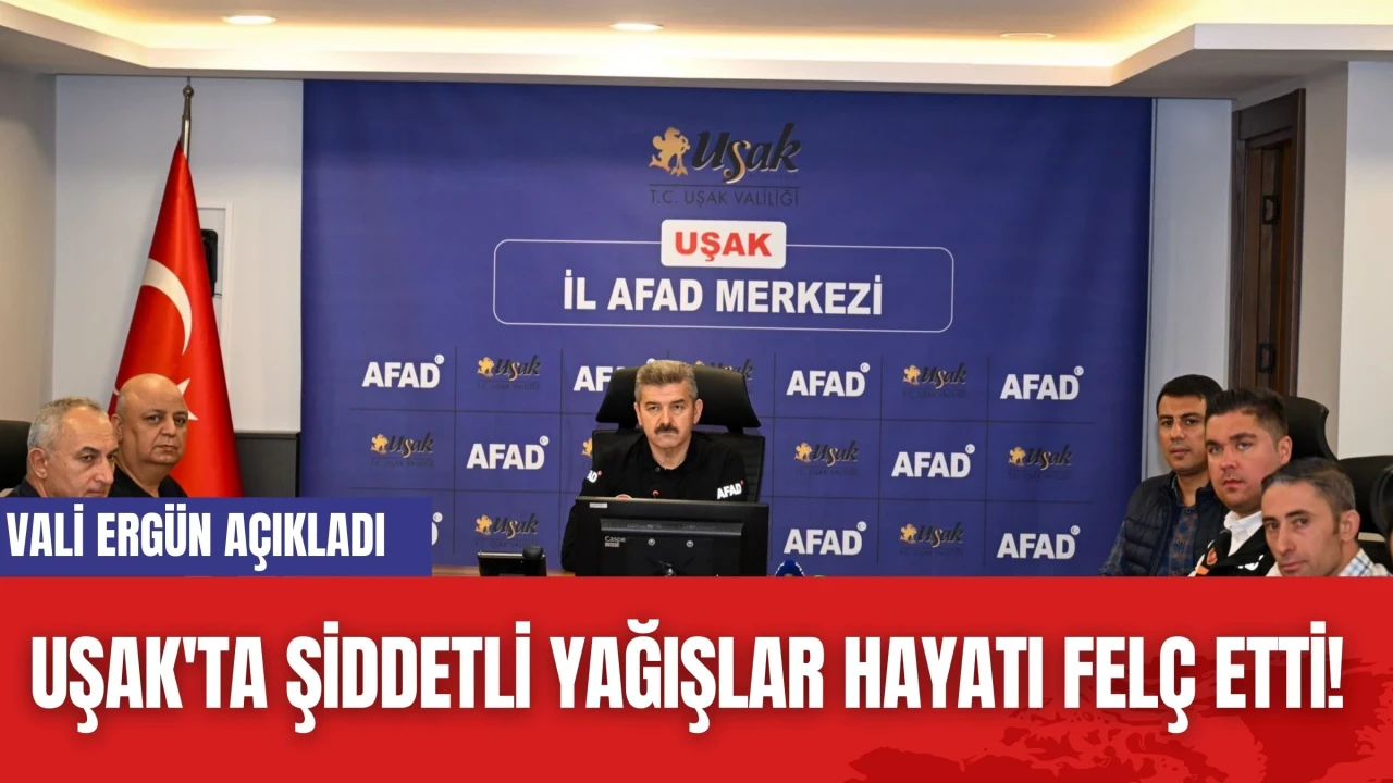 Uşak'ta Şiddetli Yağışlar Hayatı Felç Etti! Vali Ergün Açıkladı