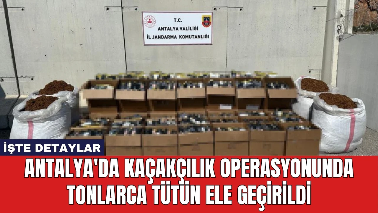 Antalya'da Kaçakçılık Operasyonunda Tonlarca Tütün Ele Geçirildi