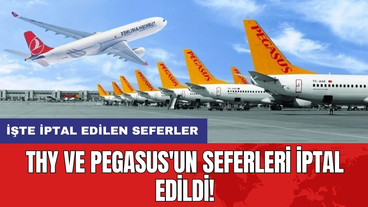 THY ve Pegasus'un seferleri iptal edildi! İşte iptal edilen seferler