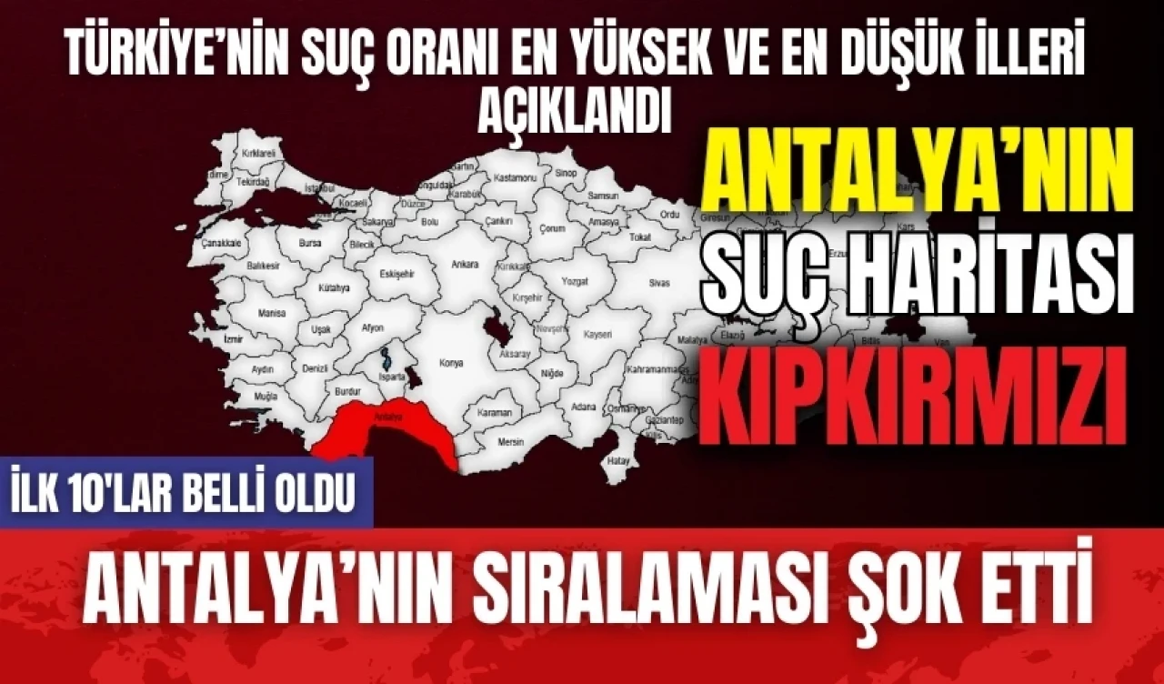 TÜİK suç oranı yüksek illeri açıkladı! Antalya’nın sıralaması şok etti