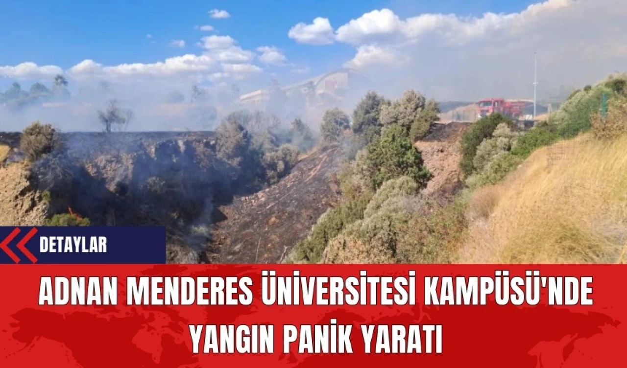 Adnan Menderes Üniversitesi Kampüsü'nde Yangın Panik Yaratı