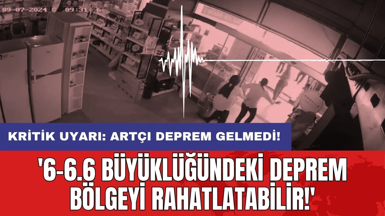 Kritik uyarı: Artçı deprem gelmedi! '6-6.6 büyüklüğündeki deprem bölgeyi rahatlatabilir!'