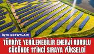 Türkiye yenilenebilir enerji kurulu gücünde 11'inci sıraya yükseldi