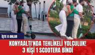 Konyaaltı'nda tehlikeli Yolculuk! 3 Kişi 1 Scootera Bindi