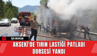 Akseki'de Tırın Lastiği Patladı Dorsesi Yandı