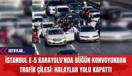 İstanbul E-5 Karayolu'nda Düğün Konvoyundan Trafik Çilesi: Halaylar Yolu Kapattı