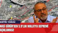 Naci Görür'den 5.9'luk Malatya depremi açıklaması!