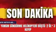 Son dakika! Yangın söndürme helikopteri düştü: 2 öl* 3 kayıp