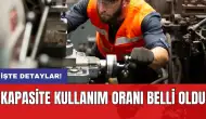 Kapasite kullanım oranı belli oldu