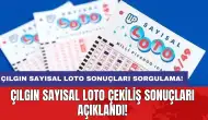 Çılgın Sayısal Loto Sonuçları Sorgulama: Çılgın Sayısal Loto çekiliş sonuçları açıklandı!