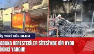 Adana Keresteciler Sitesi'nde bir ayda ikinci yangın! İş yeri kül oldu