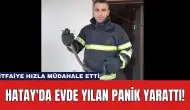 Hatay'da Evde Yılan Panik Yarattı! İtfaiye Hızla Müdahale Etti