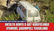 Antalya-Konya D-687 Karayolunda Otomobil Şarampole Yuvarlandı