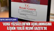 'Vergi yüzsüzleri'nin açıklanmasına ilişkin tebliğ Resmi Gazete'de