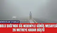 Bolu Dağı’nda Sis Nedeniyle Görüş Mesafesi 20 Metreye Kadar Düştü