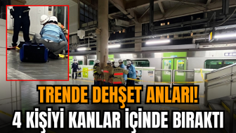 Trende dehşet anları! 4 kişiyi kanlar içinde bıraktı