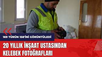 20 yıllık inşaat ustasından kelebek fotoğrafları