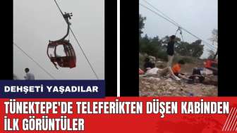 Tünektepe'de teleferikten düşen kabinden ilk görüntüler