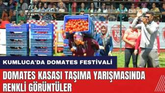 Kumluca'da Domates Festivali! Domates Kasası Taşıma Yarışmasında renkli görüntüler