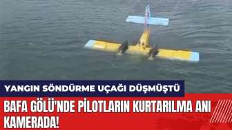 Bafa Gölü'nde pilotların kurtarılma anı kamerada!