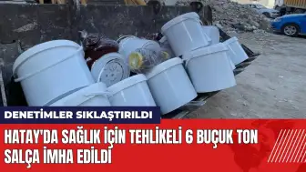 Hatay'da sağlık için tehlikeli 6 buçuk ton salça imha edildi