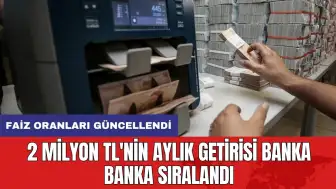 2 milyon TL'nin aylık getirisi banka banka sıralandı