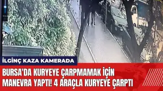 Bursa'da kuryeye çarpmamak için manevra yaptı! 4 araçla kuryeye çarptı