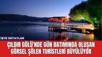 Çıldır Gölü'nde Gün Batımında Oluşan Görsel Şölen Turistleri Büyülüyor