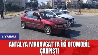 Antalya Manavgat'ta İki otomobil çarpıştı: 1 yaralı