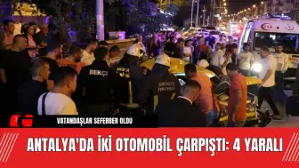 Antalya'da İki Otomobil Çarpıştı! Vatandaşlar Seferber Oldu