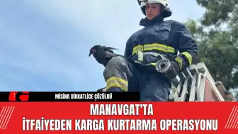 Manavgat'ta İtfaiyeden Karga Kurtarma Operasyonu