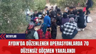 Aydın'da Düzenlenen Operasyonlarda 70 Düzensiz Göçmen Yakalandı