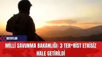 Milli Savunma Bakanlığı: 3 Ter*rist Etkisiz Hale Getirildi