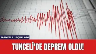 Kandilli Açıkladı: Tunceli'de Deprem Oldu!