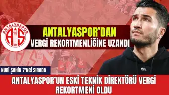 Antalyaspor'un eski teknik direktörü vergi rekortmeni oldu