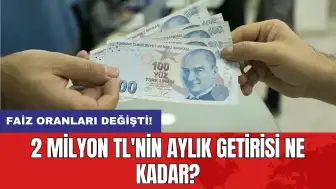 Faiz oranları değişti: 2 milyon TL'nin aylık getirisi ne kadar?