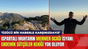 Ispartalı muhtarın mermer ocağı isyanı: Sütçüler kekiği yok oluyor!