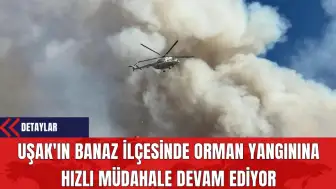 Uşak'ın Banaz İlçesinde Orman Yangınına Hızlı Müdahale Devam Ediyor