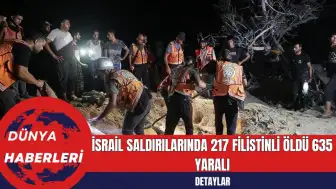 İsrail Saldırılarında 217 Filistinli Öldü 635 Yaralı