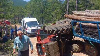 Devrilen traktörde 1 kişi öldü, 1 kişi yaralandı   