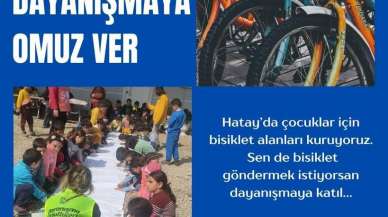 HATAYLI DEPREMZEDE ÇOCUKLAR İÇİN BİSİKLET KAMPANYASI