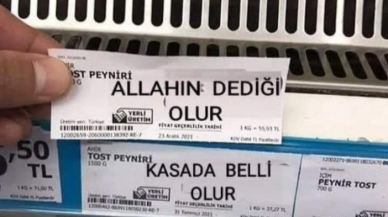 MARKETTE "ALLAH'IN DEDİĞİ OLUR" ETİKETİ