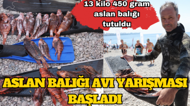 Konyaaltı Sahili’nde aslan balığı yarışması