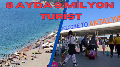 8 ayda 9 milyon turist