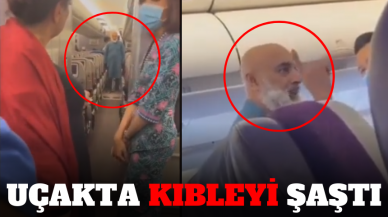 UÇAKTA KIBLEYİ ŞAŞTI, GÖZALTINA ALINDI