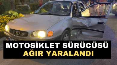 Motosiklet sürücüsü ağır yaralandı