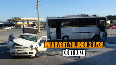  Manavgat yolunda 2 ayda dört kaza