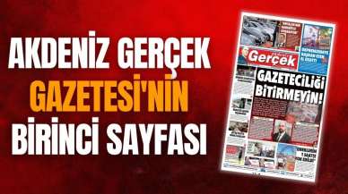 Akdeniz Gerçek Gazetesi'nin birinci sayfası