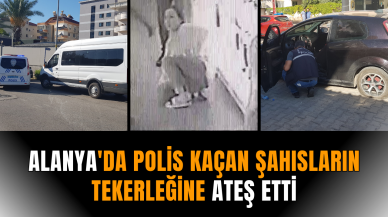 Alanya'da polis kaçan şahısların tekerleğine ateş etti