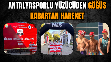 Antalyasporlu yüzücüden göğüs kabartan hareket